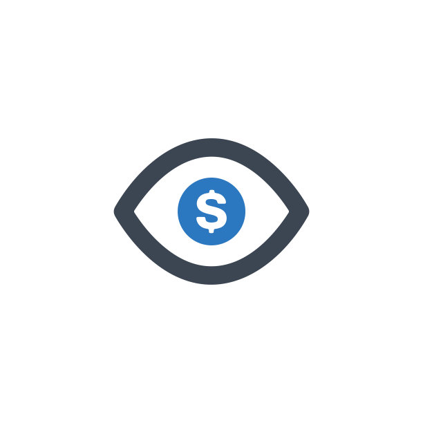 广告视图图标概念。美元符号在眼球矢量图标。图片下载