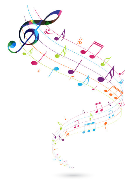 色彩缤纷的音乐音符背景图片下载