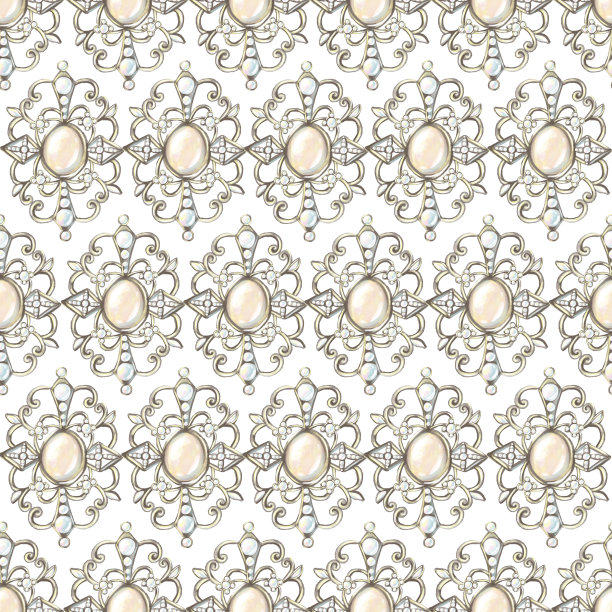 复古水彩手绘优雅无缝图案图片下载