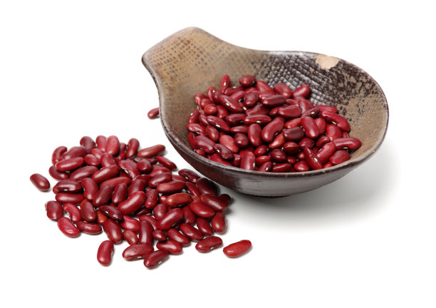 红豆库存照片，白底芸豆。图片下载