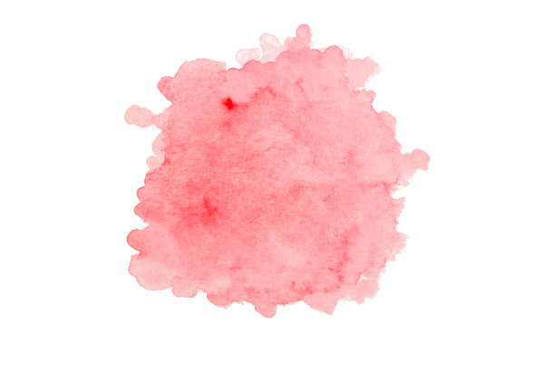 白色背景上的红色水彩画。图片下载