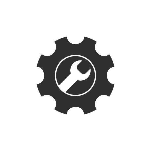 服务工具矢量图标。齿轮和扳手标志设计。白色背景上的库存矢量图图片下载