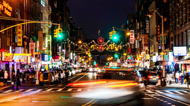 纽约唐人街的夜晚图片下载