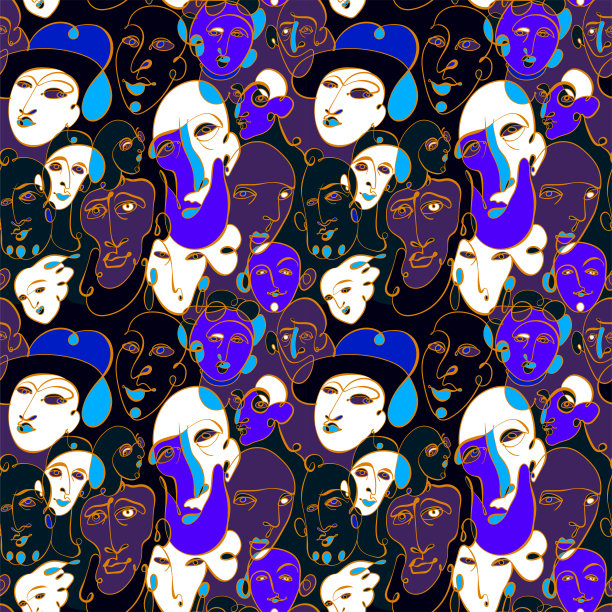 肖像图案。人脸蕾丝装饰图片下载