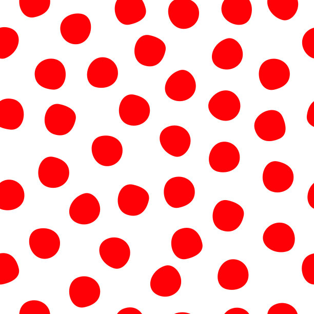 手绘圆点红色白色无缝矢量背景。红色圆圈重复图案。可爱的背景。用于邀请，庆祝，卡片，横幅，生日，派对，孩子，装饰图片下载
