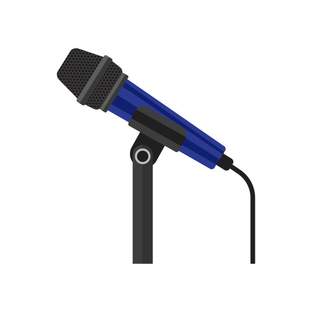 麦克风隔离在白色背景。矢量图图片下载