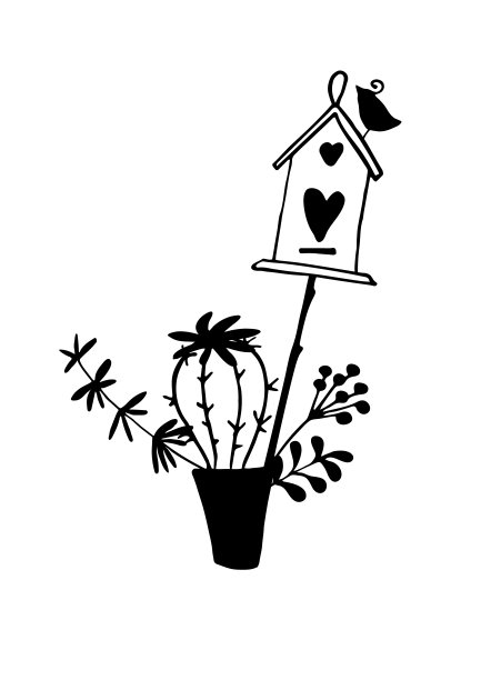 矢量插图的手绘花卉花环图片下载