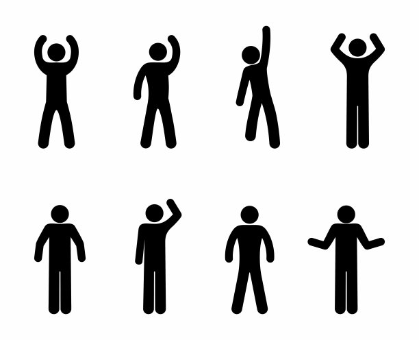 偶像人物，象形人物，用手做出各种动作图片下载