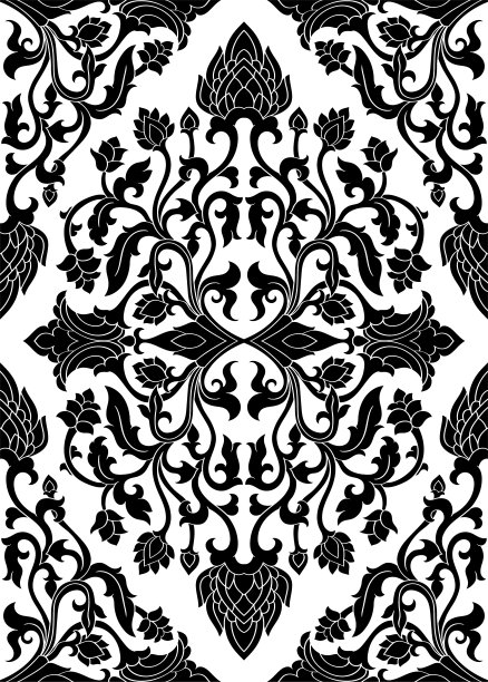 花卉矢量图案。素材图片