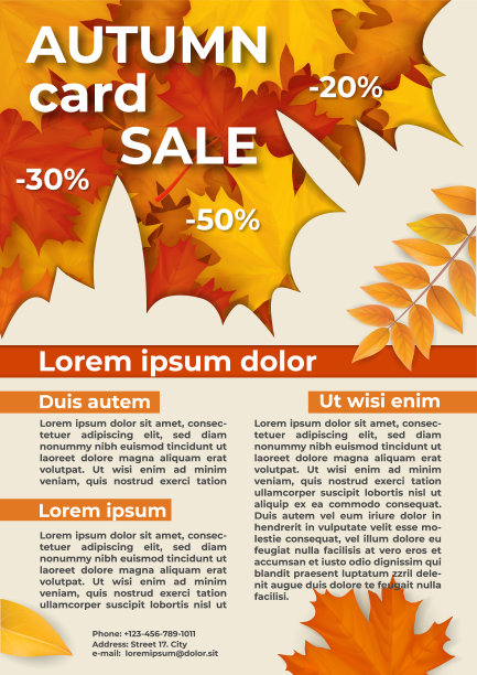 秋季传单提供折扣。图片下载