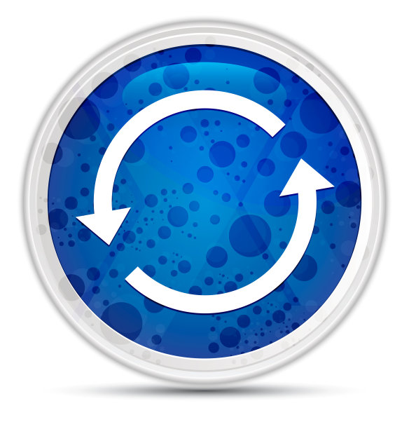 更新箭头图标豪华蓝色圆形按钮图片下载