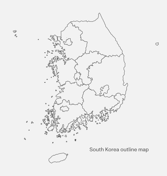 韩国国家地图背景矢量模板图片下载