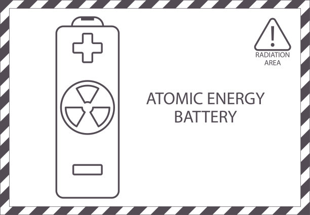 原子能电池。辐射区域。勾勒出核图标。放射性标志注意铀线艺术插图矢量eps 10图片下载