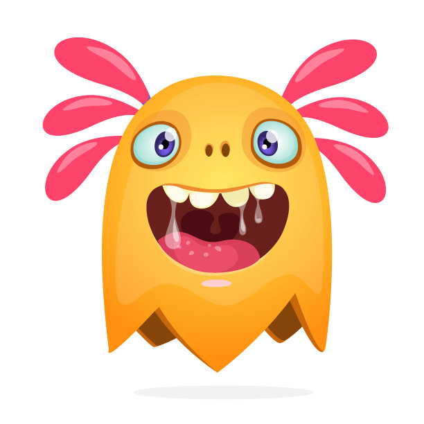 有趣的卡通怪物。矢量万圣节插图图片下载