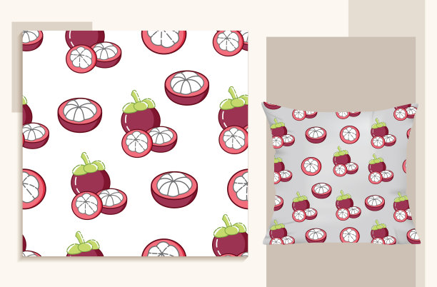 可爱的山竹无缝图案图片下载