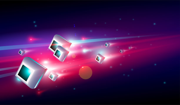 大数据中心与3D辉光盒高速系统概念。向量图片下载