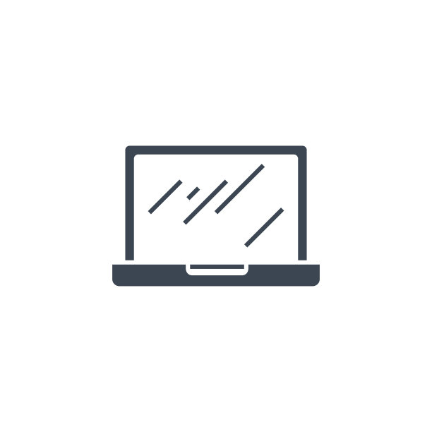 笔记本电脑平面相关的矢量字形图标。图片下载