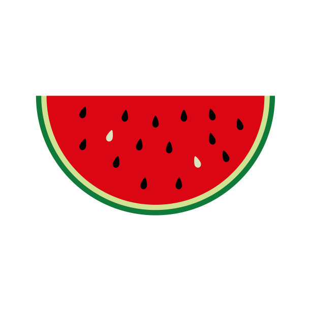 扁平的图标西瓜片。矢量插图图标隔离在白色背景上素材图片