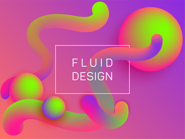 流体和球形渐变形状组成。图片下载