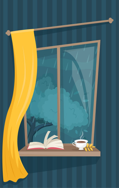 一杯热茶，一本书，秋意盎然。舒适的秋天的夜晚。多雨的秋天。图片下载