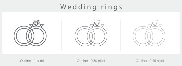 结婚戒指轮廓图标图片下载