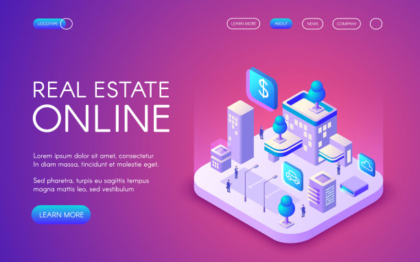 房地产在线矢量插图图片下载