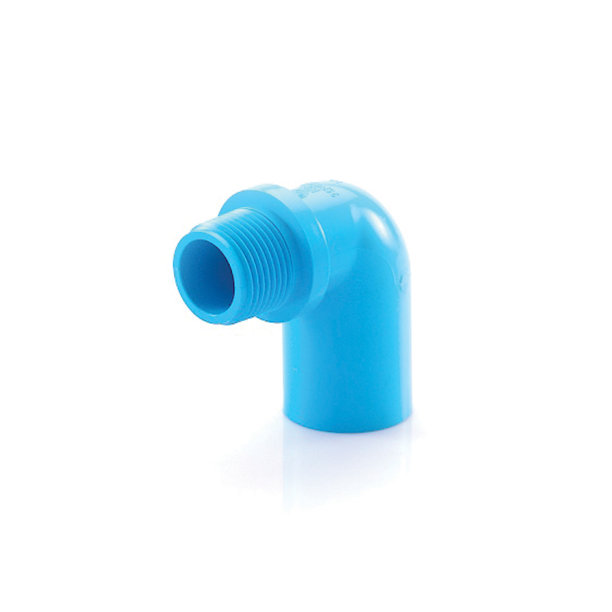 蓝色PVC管道连接隔离在白色背景上图片下载