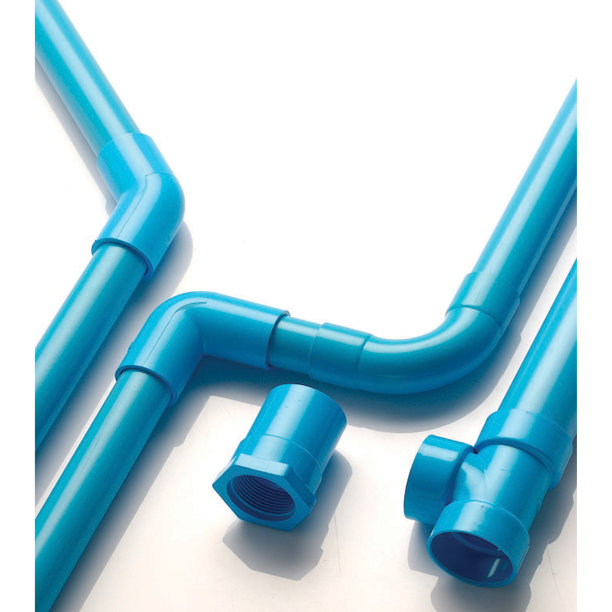 蓝色PVC管道连接隔离在白色背景上图片下载