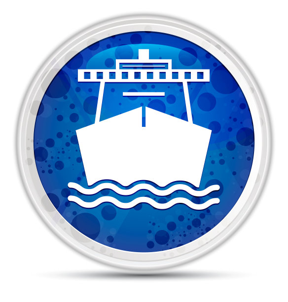 船图标豪华蓝色圆形按钮图片下载
