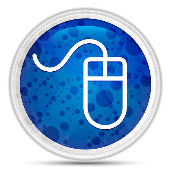 鼠标图标豪华蓝色圆形按钮图片下载