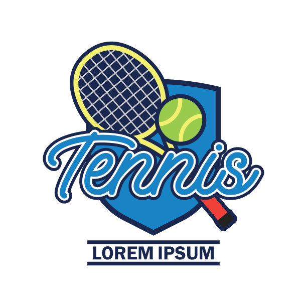 网球场标志矢量图，可添加标语图片下载