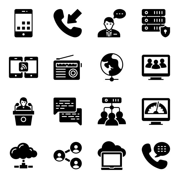硬件网络Glyph图标包图片下载