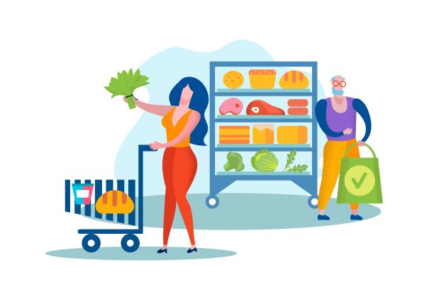 人们在超市或食品店购物图片下载