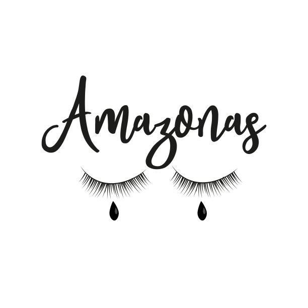 亚马逊手写文字，闭上眼睛和眼泪，在白色的背景。图片下载