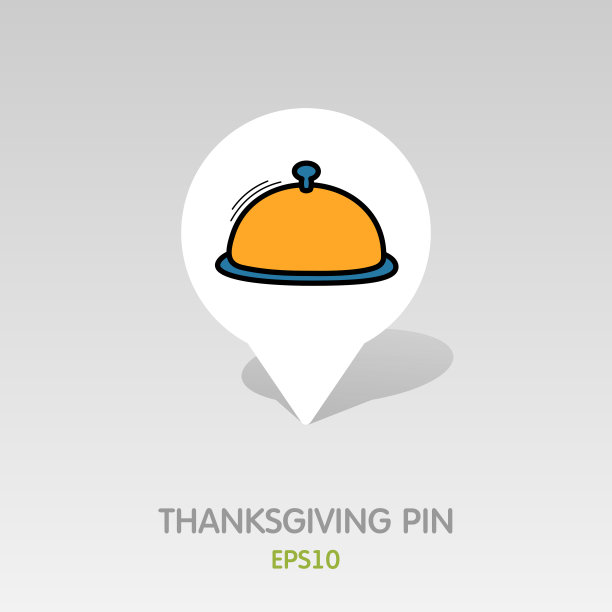 食物托盘大头针地图图标。收成。感恩节图片下载