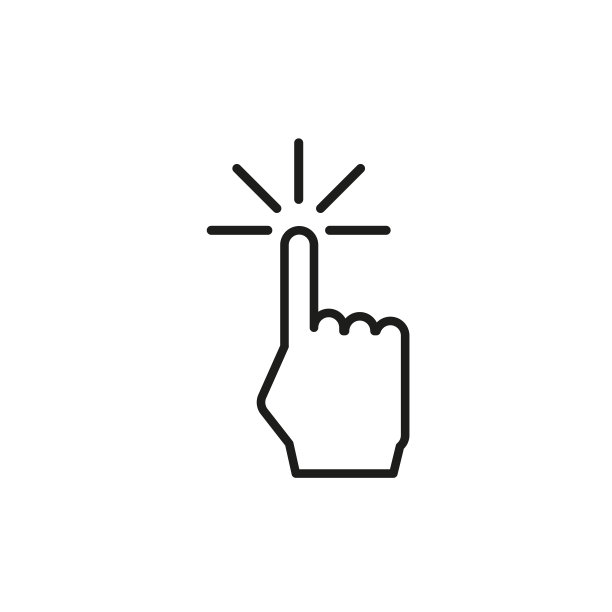 电脑鼠标手指的点击是平的、矢量的图片下载