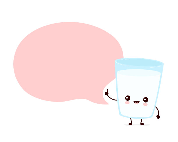 可爱的微笑快乐的牛奶杯图片下载