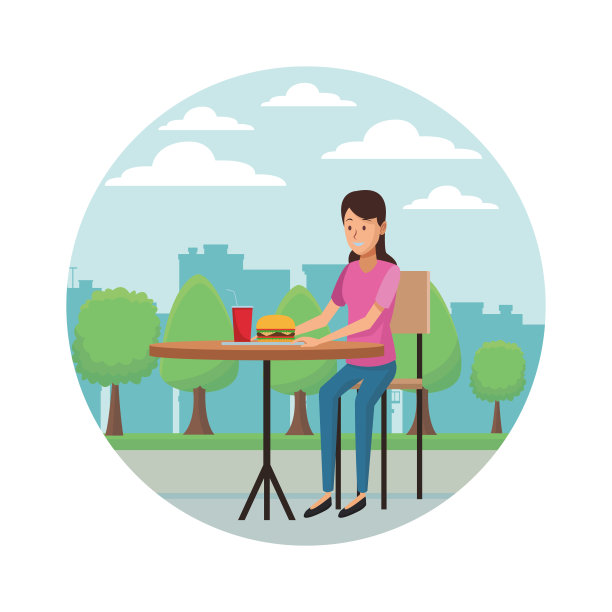 年轻女子卡通图片下载