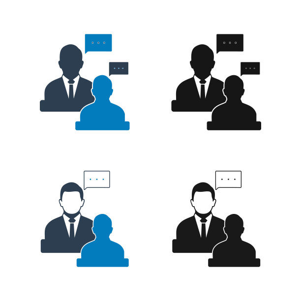 商务会议图标设置。平面风格向量EPS。图片下载