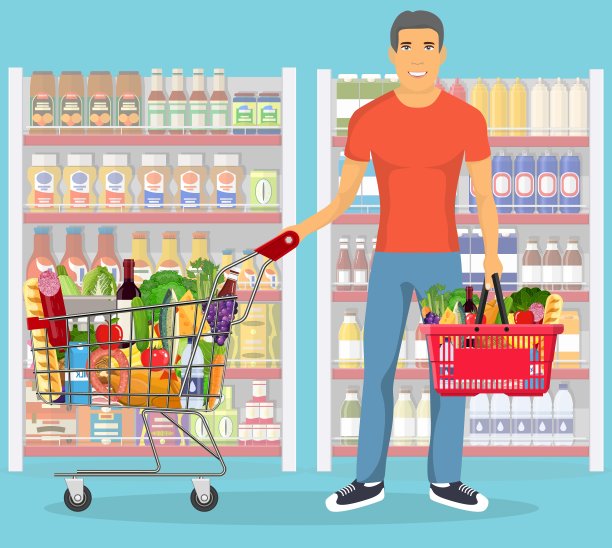 一个年轻人在购物图片下载