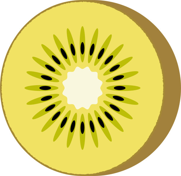 金猕猴桃切成两半的插图图片下载