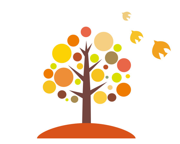 矢量插图。秋天的树。可爱的鸟。图片下载