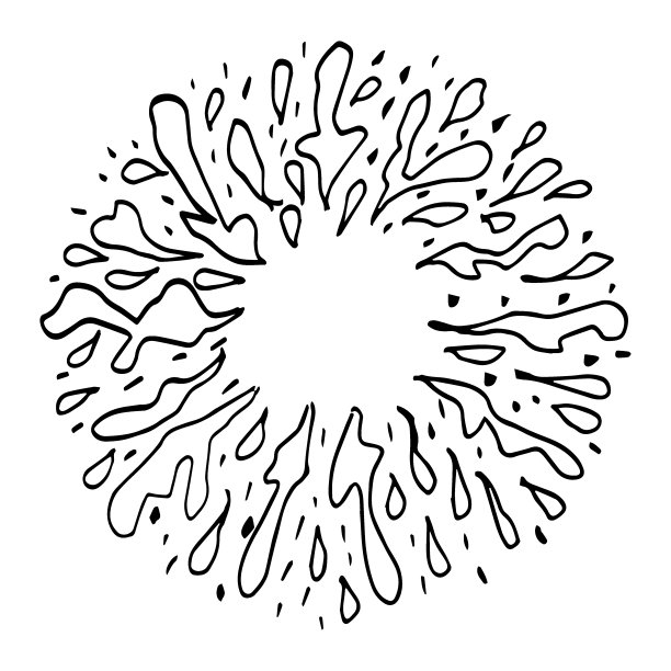 手绘水花插图。图片下载