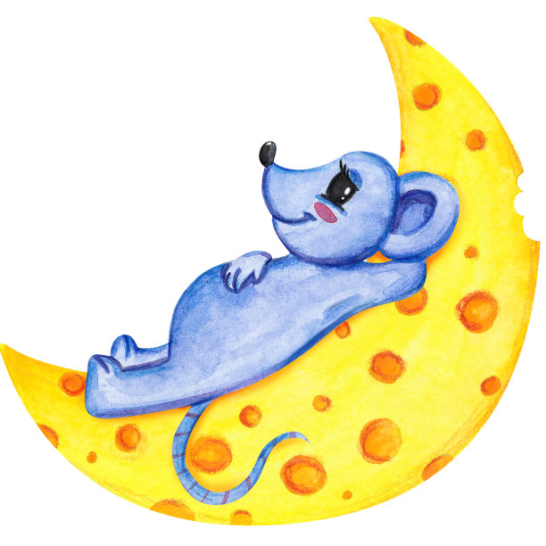 蓝老鼠躺着，抬头看。图片下载