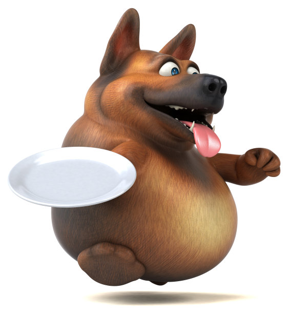 有趣的德国牧羊犬- 3D插图图片下载