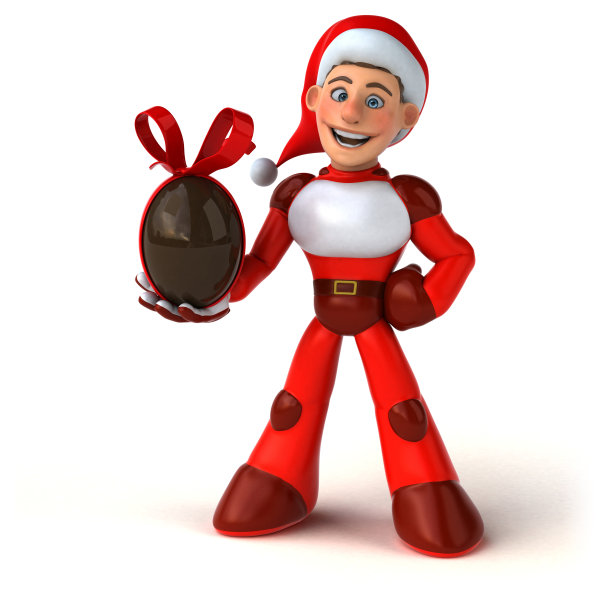 有趣的超级圣诞老人- 3D插图图片下载