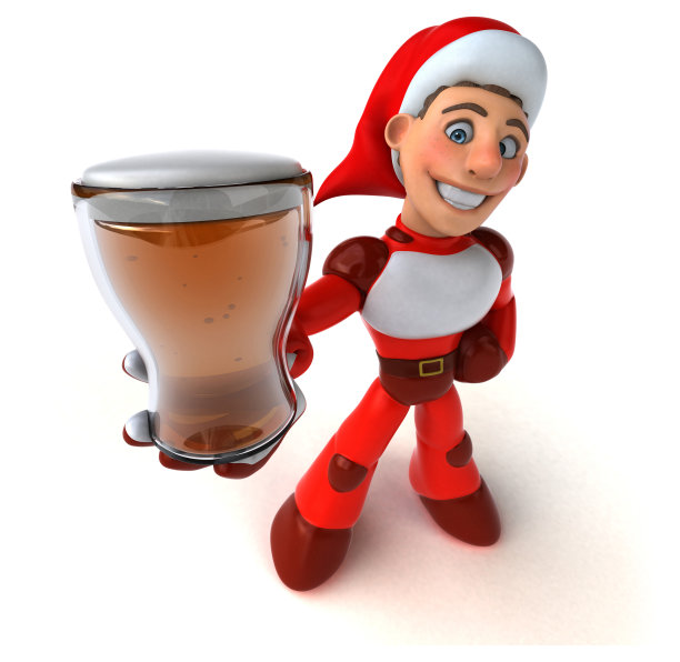 有趣的超级圣诞老人- 3D插图图片下载