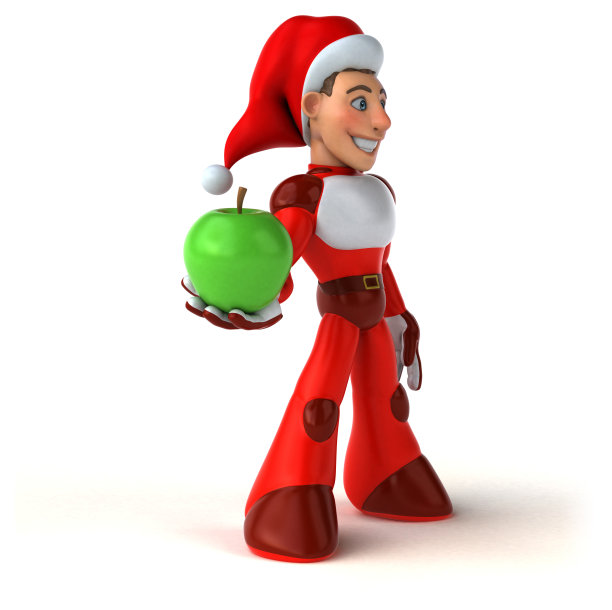 有趣的超级圣诞老人- 3D插图图片下载