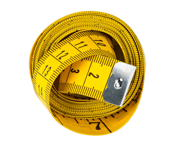 黄色孤立公制卷尺白色背景图片下载