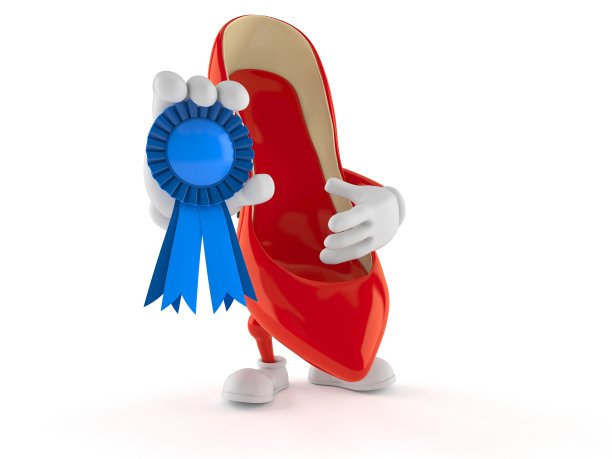 高跟鞋人物与奖项缎带图片下载